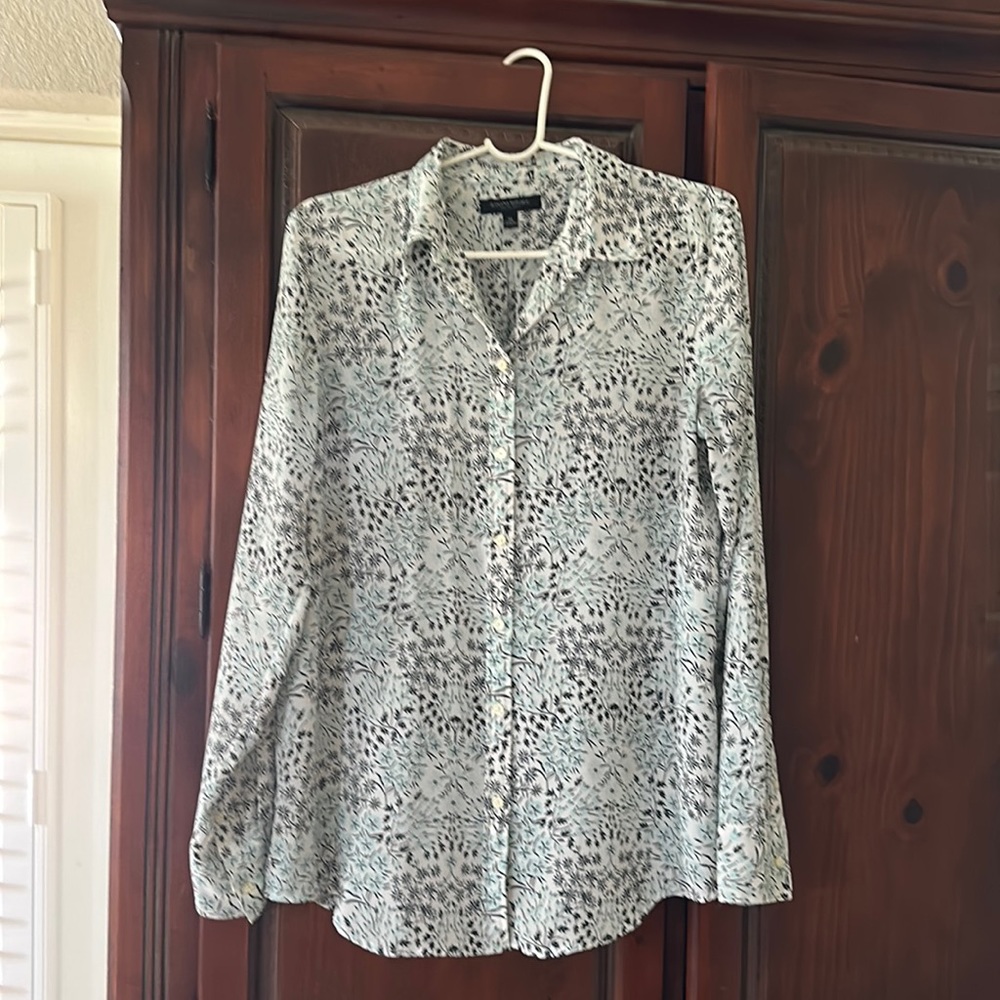 Spring Print Banana Republic Button Up Blouse